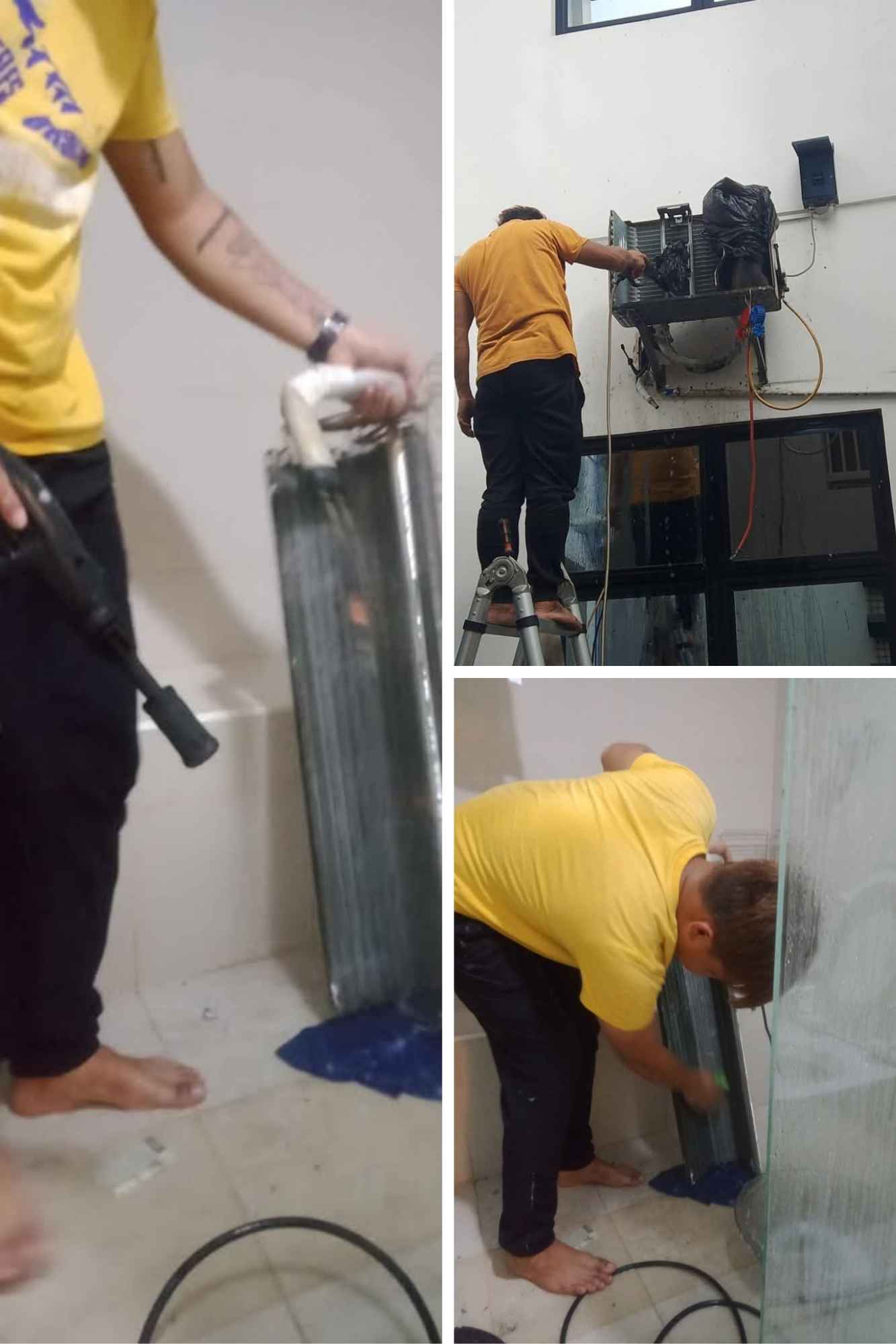 Coolinginsights Team cleaning indoor unit evaporator coil